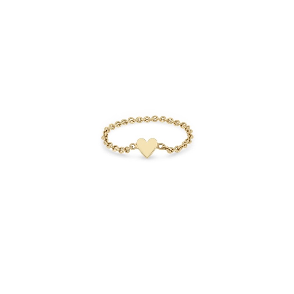 Zoe Chicco Gold Heart Chain Ring